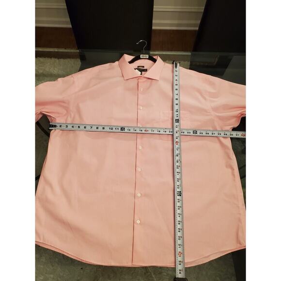 Pronto Uomo Mens Pink 100% Cotton Collared Long Sleeve Button Down Shirt Size 2X - Picture 9 of 10